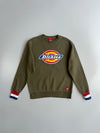 Dickies Big Logo Sweatshirt Olive Green Crewneck (M)
