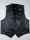 Vintage Genuine Leather Button-Up Vest  (L)