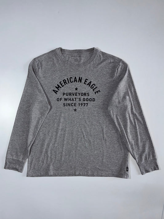 American Eagle | Graphic Print Full
Sleeve T-Shirt | Grey Melange (XL)