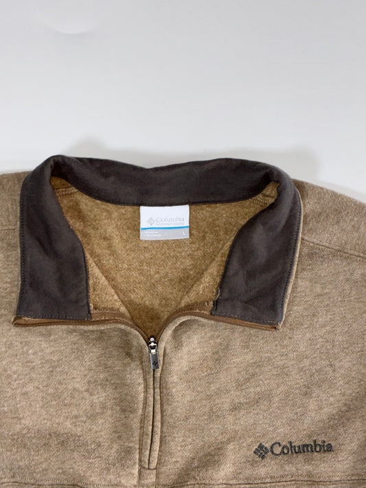 Columbia Tan Quarter-Zip Fleece Pullover (XL)