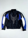 Black Blue Tribal Motorcycle Riding Jacket Padded (2XL/3XL)