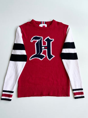 Lewis Hamilton x Tommy Hilfiger Red Varsity Knit Sweater (M)