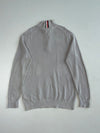 Tommy Hilfiger Grey Textured Waffle Knit Quarter Zip Sweater – Organic Cotton (M)