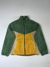 Ball Friends Colorblock Sherpa Fleece Zip Jacket – Green & Mustard (XL)