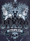 Jizo Bosatsu “JDXZO Grace & Fury” Japanese Skull & Demon Graphic Acid Wash T-Shirt (XL)