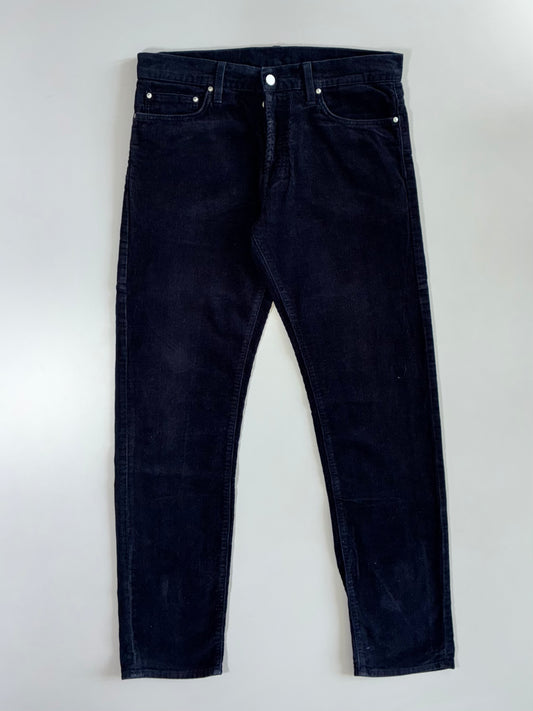 Carhartt WIP Klondike Pant — Navy Corduroy 5-Pocket Straight Fit Pants (W:34 |L:41)