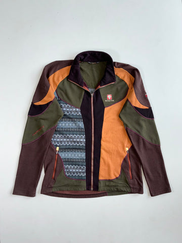 Vintage Black Yak Namaste Patchwork Fleece Jacket(L)