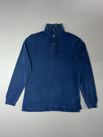 Tommy Hilfiger Long Sleeve Polo with Gingham Trim (L)