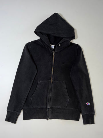 Champion Zip-Up Hoodie Fleece Full-Zip Authentic Athletic Black (S)