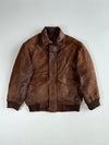 Vintage Marc New York Brown Leather Bomber Jacket (L)