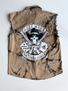 V-Twin Motorcycle Apparel Tie-Dye Cut-Off Shirt - Khaki (M/L)