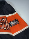 Vintage Harley-Davidson Black Orange Striped Zip-Up Hoodie (M)