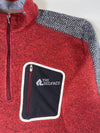 The Redface Trekking Red Herringbone Panel Half-Zip Fleece Pullover (M)