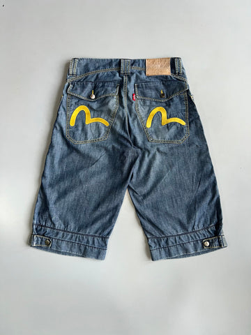 Evisu Denimmaster Wide Leg Denim Shorts (W:32) (L:27.5)