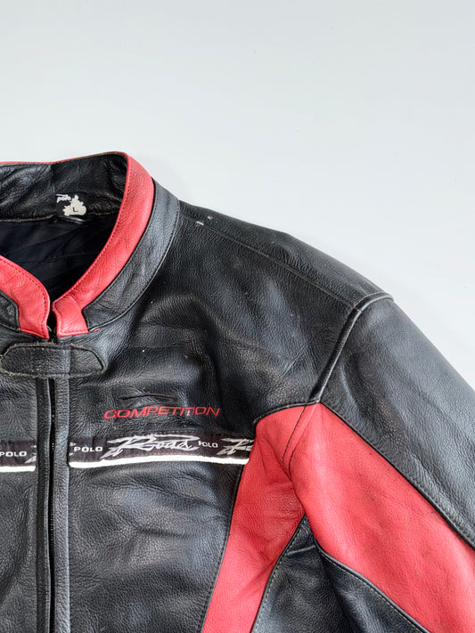 Polo Motorrad Competition Vintage Leather Biker Jacket (Paded)(M)