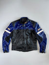 Vintage 90s Greyhound Moto Leather Racing Jacket |3M Scotchlite Reflective Leather Jacket (Padded) (L)