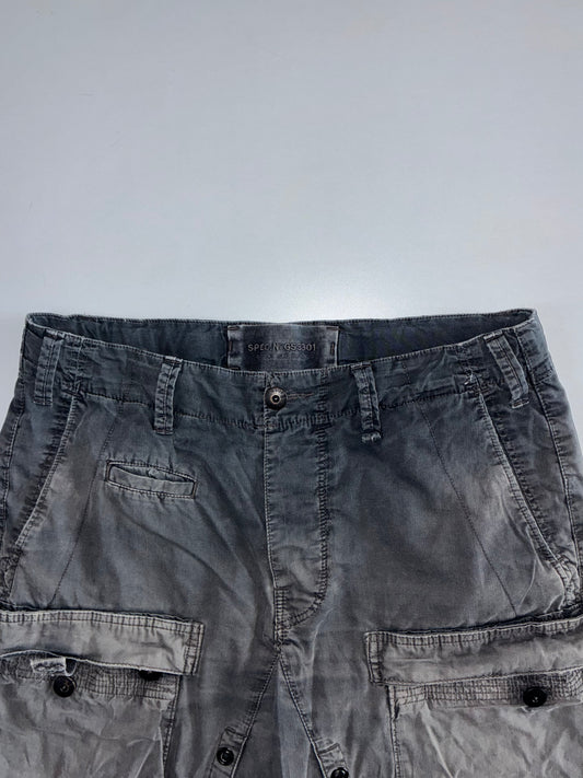G-Star Raw | Washed Grey Cargo Shorts (W:34|L:23)