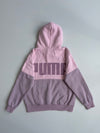 Puma Retro Colourblock Pink & Mauve Pullover Hoodie(S)