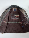 Engbers Distressed Brown Leather Jacket with Shearling Collar Jacket (L)