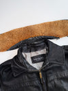 Vintage Yves Saint Laurent Pour Homme Black Leather Shearling Collar Jacket (L/XL)