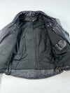 Vintage Black Leather Double Rider Biker Jacket with Buckles (M)