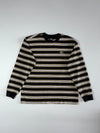 The North Face Striped Long Sleeve Tee – Black/Olive/White, Men’s (L)