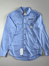 Carhartt FR Workwear Shirt – Light Blue Robert Henry Corp Patch Work Shirt (S/M)