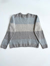 Lacoste Grey & Blue Colorblock Striped Knit Sweater (XL)
