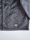Vintage Dickies Coach Jacket Black Snap Button Windbreaker Workwear Streetwear (L)