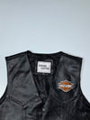 Vintage Harley-Davidson Genuine Leather Motorcycle Vest with Braided Trim & Side Lace-Up (XL)