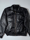 Black Leather Bomber Jacket
Vintage Black Genuine Leather Bomber Jacket (XL)