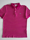 Lacoste Striped Pique Polo – Magenta Pink (M)