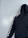 Fila Big Logo Black Pullover Hoodie | Vintage Fila Tape Sleeve Hoodie (S)