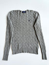 Polo Ralph Lauren Grey Cable Knit Crewneck Sweater (M)