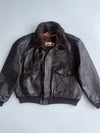 Schott NYC | 184SM G-1 Cowhide Flight Jacket | Pure Leather| (USA Made, Detachable Collar + Liner) (XL/2XL)