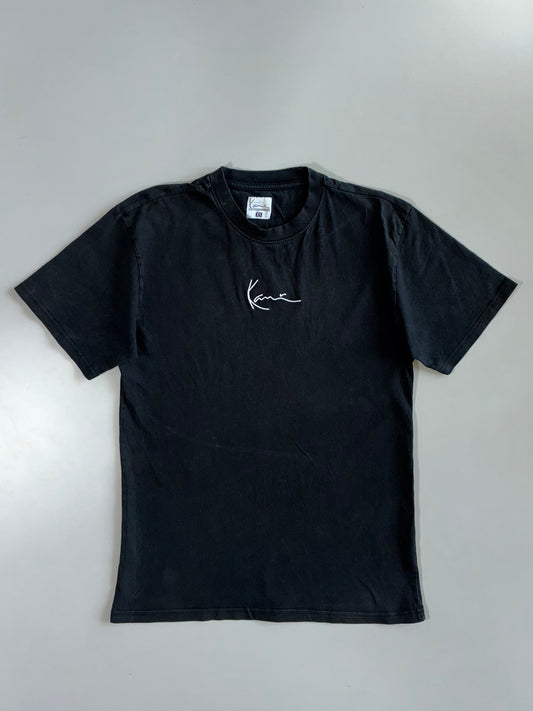 Karl Kani Signature Script Embroidered Logo Faded Black T-Shirt (M)