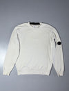C.P. Company Garment-Dyed Lens Crewneck Sweatshirt – Off-White/Cream (M)