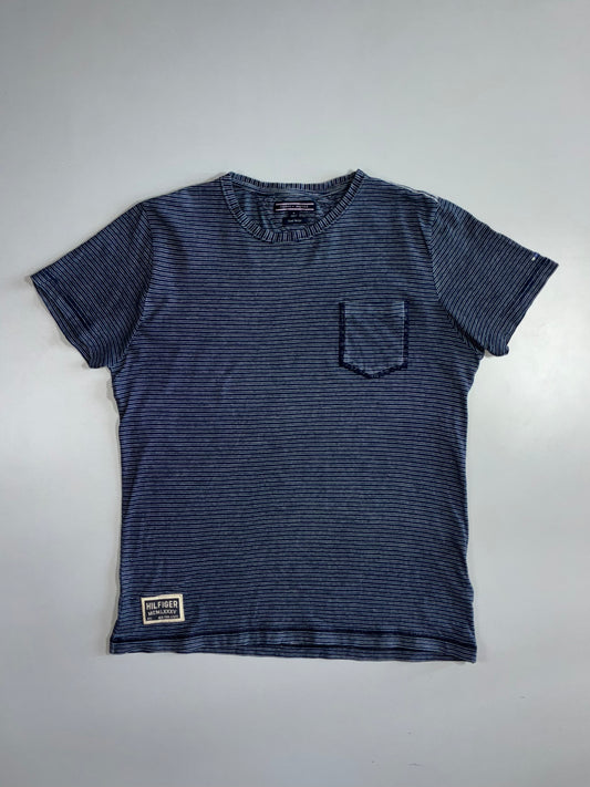 Tommy Hilfiger Indigo Striped Pocket Tee MCMLXXXV Patch Navy (M)