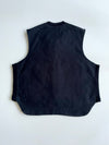 Vintage Tough Duck Black Canvas Quilted Work Vest – Made in Canada(3XL)