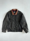 Vintage 90s London Fog Charcoal Leather Bomber Jacket – (XL)