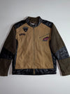 S.Oliver Faux Leather Patchwork Moto Jacket Leather + Cotton, biker collar (M)