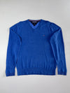 Tommy Hilfiger Cotton Silk V-Neck Sweater – Royal Blue (L)