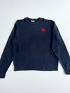 Burberry London Navy Knit Sweater with Red Knight Logo (XL)