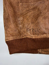 Solid Distressed Leather Jacket (M)