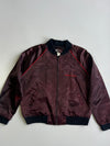 McDonnell Douglas T-45A Goshawk Military Aviation Embroidered Back Patch Acetate Satin Bomber Jacket Burgundy (XL)
