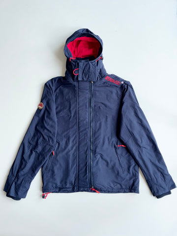 Superdry Original Windcheater Fleece-Lined Jacket – Navy/Red (L)