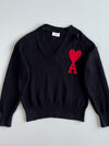 AMI Paris Ami de Coeur V-Neck Wool Sweater (M/L)