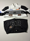 Y2K Style Black & White Embroidered Patch Racing Jacket(L)
