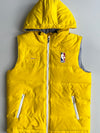 NBA Cathay Life Hooded Puffer Vest Yellow, (M)