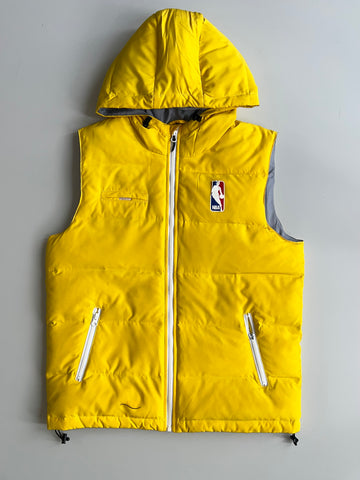 NBA Cathay Life Hooded Puffer Vest Yellow, (M)